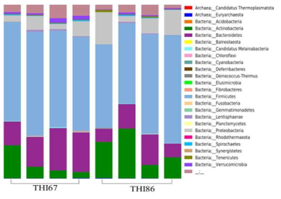 THI에 따른 문 수준의 질 마이크로바이옴 구성
