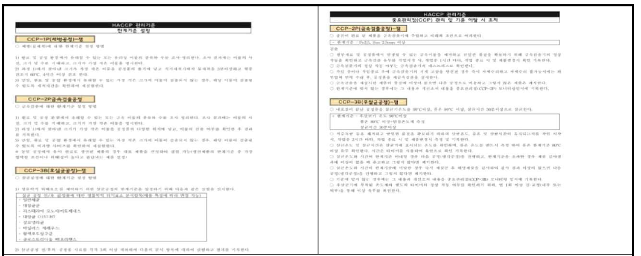 수박잼 제조 공정별 한계기준