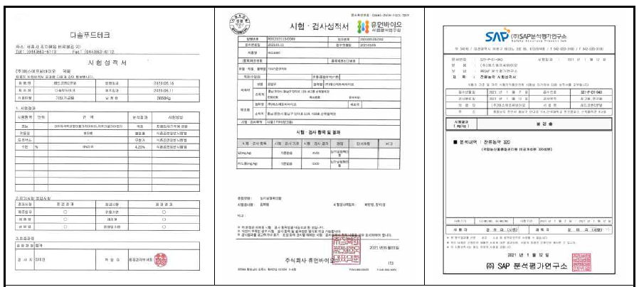 레드코펜C 시험성적서