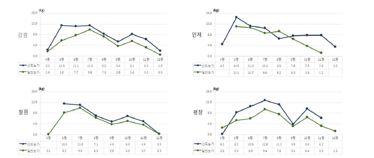 평당 생산량 비교 (N=13)