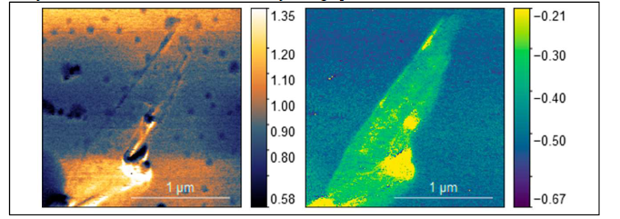 NSOM measurements (at a frequency of 1200cm-1) of exfoliated chemically doped graphene on a gold flake