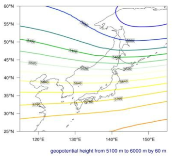 Flat type pattern with 500 hPa geopotential height, when ordinary rain occurs in Autumn