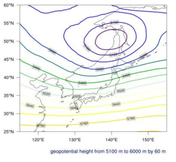 Flat type pattern with 500 hPa geopotential height, when heavy snow occurs in Spring