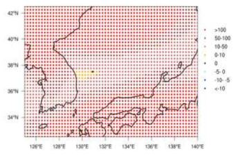 Averaged local Moran’s I of temperature at 1000 hPa for heavy snow cases