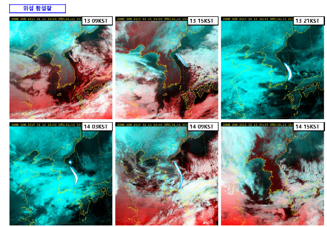 Satelite images for a CP expansion type Kor’easterlies case. (White: precipitation cloud)