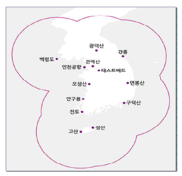 Weather radar network in Korea (10 operation S-band polarimetric radar, 1 test-bed S-band polarimetric radar, and 1 X-band polarimetric and TDWR in Incheon(Weather Radar Center, KMA, 2018)