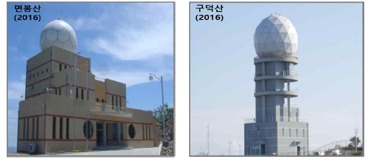Picture of Weather radar in MYN(left) and PSN(right)(Weather Radar Center, KMA, 2017)