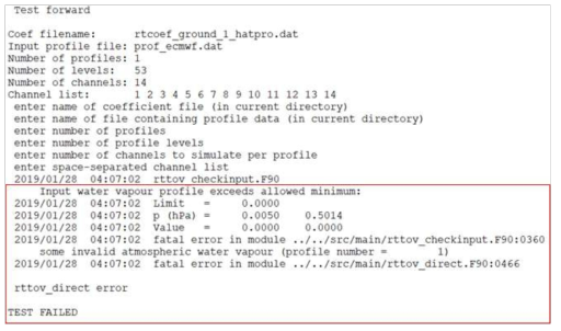 RTTOV-gb 습도 프로파일의 물리 한계값 초과 에러 메세지