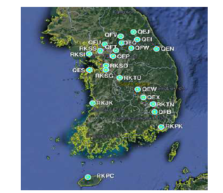 METAR 자료 사용지점