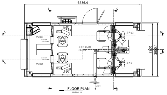 모듈러 선별진료소 표준모델 평면도(개선전)