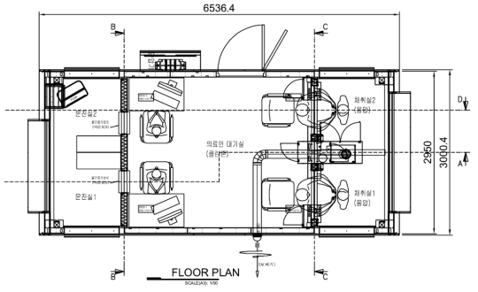 모듈러 선별진료소 표준모델 평면도(개선후)