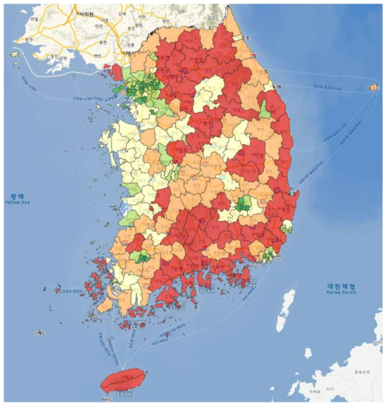 도로침수 위해성(위험확률) 결과