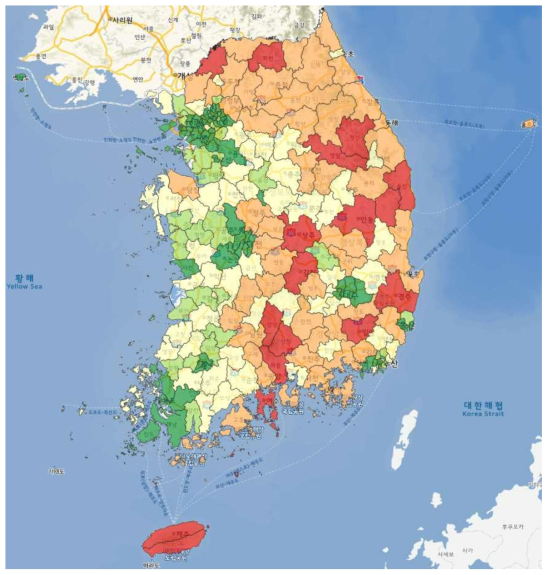 도로침수 노출성(위험수준) 결과