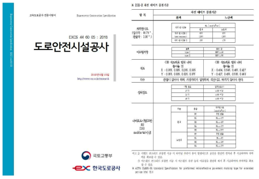 한국도로공사 차선테이프 관련 기준