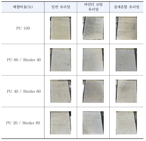 배합조건별 시편