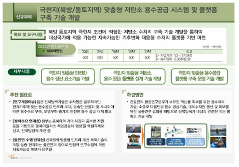 수처리 분야 2023년 주요사업(대과제 4) 예산요구 설명자료