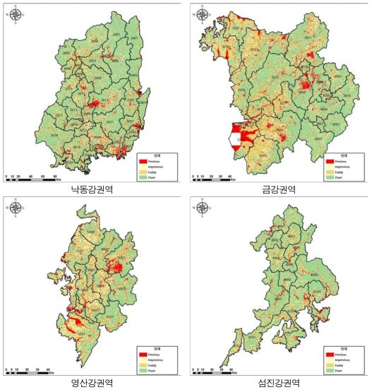 권역별 토지피복 현황