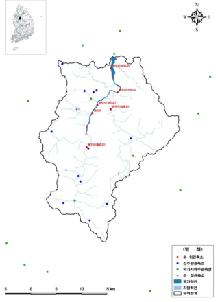 경안천 유역 수자원관측시설 현황