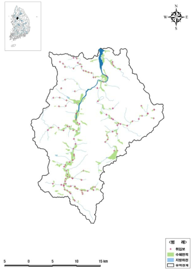 경안천 유역 농업용 취입보 현황