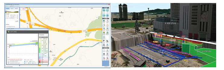 국토지반정보 포털시스템(좌) / 지하공간통합지도(우)