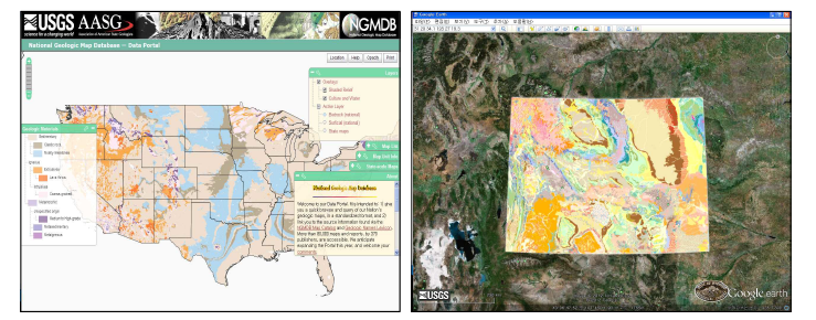 미국 지질조사소(USGS) 제공 지질정보