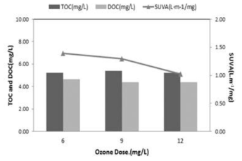 오존주입농도에 따른 처리효율