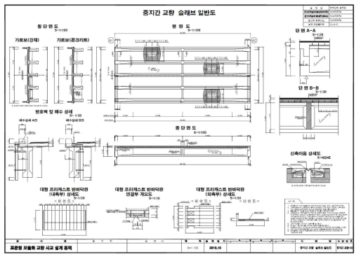 중지간 표준형 모듈화 교량의 일반도