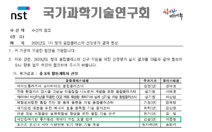 NST 신진연구자 창의 융합클러스터 선정