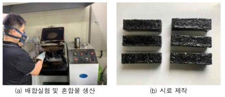 샌드매스틱 혼합물 제작 및 시편제작