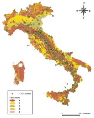 RAN 관측소 지반분류 지도 (Capua et al., 2011)