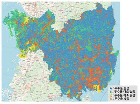 투수율 GIS 지도