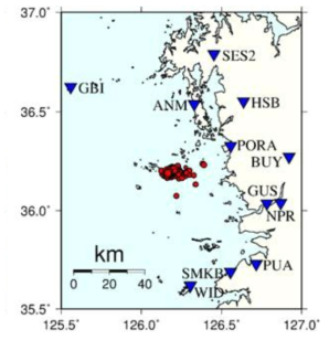 Earthquake sequence south of Baekryeong Island in 2013. (From Son et al., 2015)