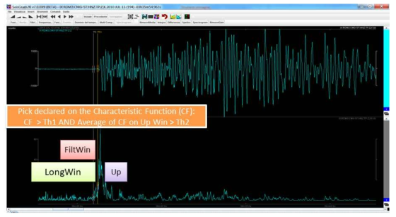 Filter Picker의 최적화를 위한 SeisGram2K 화면