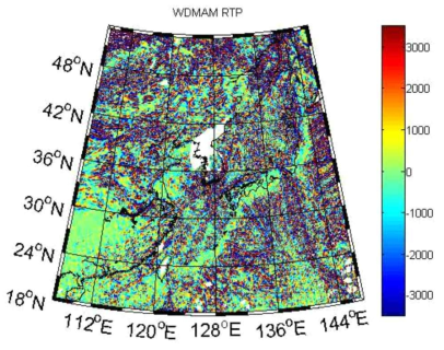 WDMAM near-surface total magnetic anomaly map after proceesing a reduced-to-pole. The unit is nT (nanoTesla)