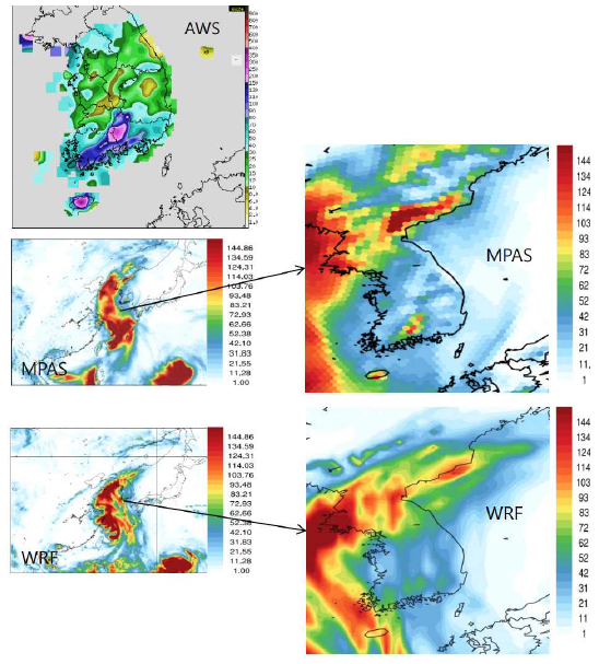 Total cumulative precipitation for 48 hours from 00 UTC on July 11, 2015 to 00 UTC on July 13, 2015