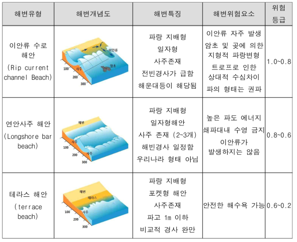 파랑 지배 해안 유형에 따른 자체 위험도 지표