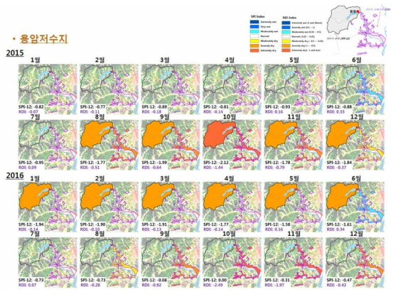 GloSea5 예보자료를 이용한 SPI12와 RDI 산정결과-용암저수지