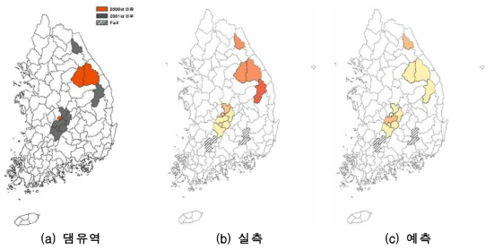 통계모형 기반의 댐유역(TypeⅡ)가뭄전망 결과(2014년 4월)