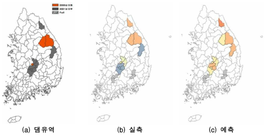 통계모형 기반의 댐유역(TypeⅡ)가뭄전망 결과(2015년 4월)