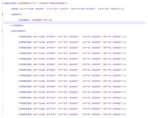 중권역별 위치정보 XML 테이블