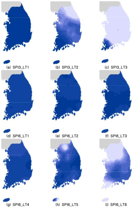 가뭄예측 기반의 정확도 산정 결과(SPI3, SPI6)