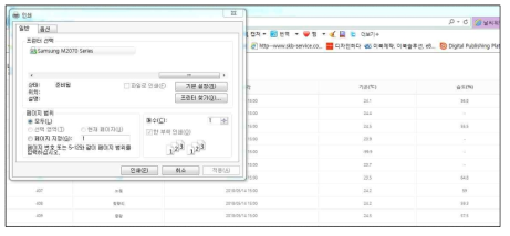 기상대 관측자료 화면 출력