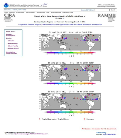 CIRA/RAMMB의 태풍발생 가능성 가이던드 산출물