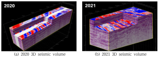 3D seismic volume after seismic data processing in 2020 and 2021