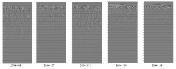 Stack sections after applying the time-processing workflow