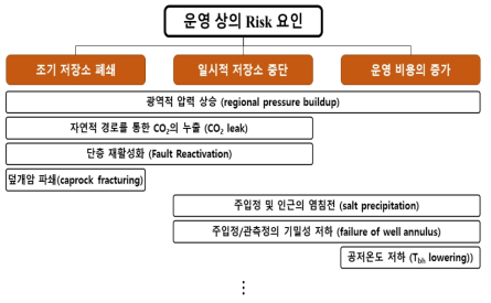 CO2 지중저장소 운영상의 위해요인과 그 영향