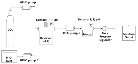 HPLC 펌프를 이용하는 장치 구성도