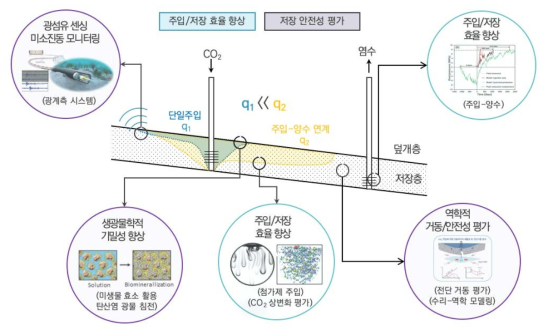 주입/저장 효율 향상 및 지중저장 안전성 평가 연구개발 개요