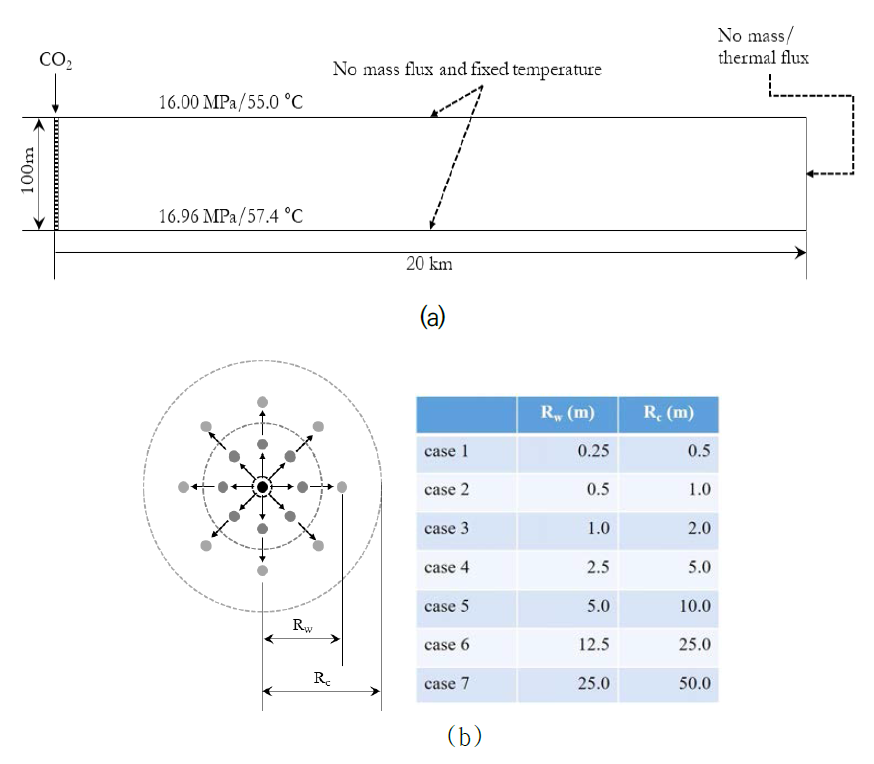 연구에 적용된 개념 모형(a) 및 주입정의 배치(b)