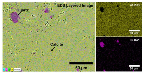 EDS를 활용한 공극을 관찰한 영역의 원소 분포(박선영 등, 2021)